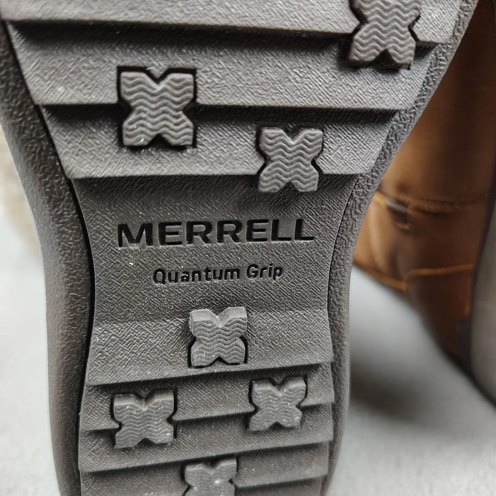 Merrell Womens Boots 7.5 Snowcreek Tall Polar Waterproof Brown Leather Zip NWOB